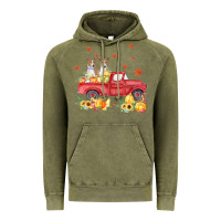 Vintage Olive basenji pumpkin truck fall leaf thanksgiving halloween Vintage Hoodie - linhVisuals