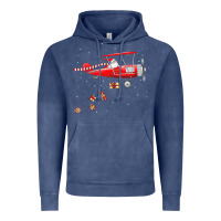 Vintage Denim christmas santa claus pilot flying airplane gift tee Vintage Hoodie - linhVisuals