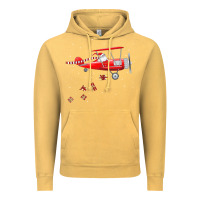 Vintage Mustard christmas santa claus pilot flying airplane gift tee Vintage Hoodie - linhVisuals