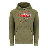 Vintage Olive christmas santa claus pilot flying airplane gift tee Vintage Hoodie - linhVisuals