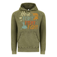 Here Fishy Fishy Fishy Fishing Lovers Gifts Vintage Hoodie | Teevron