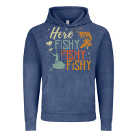 Vintage Denim here fishy fishy fishy fishing lovers gifts Vintage Hoodie - linhVisuals