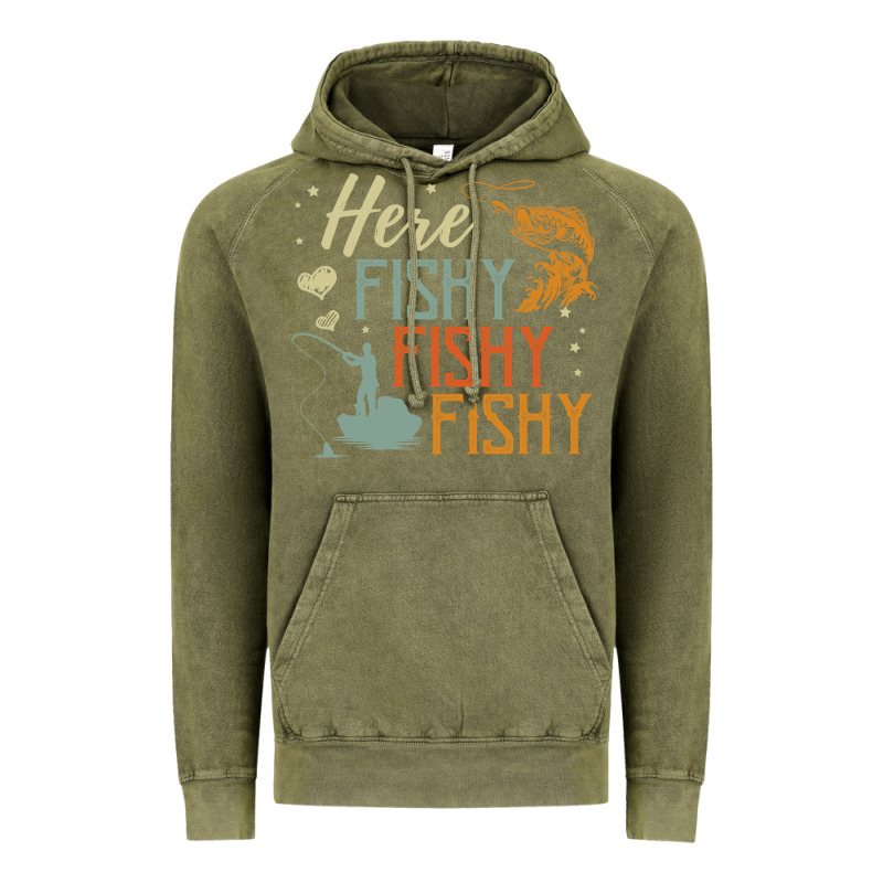 Here Fishy Fishy Fishy Fishing Lovers Gifts Vintage Hoodie by linhVisuals | Teevron