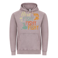 Vintage Zinc here fishy fishy fishy fishing lovers gifts Vintage Hoodie - linhVisuals