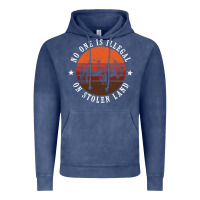 Vintage Denim no one is illegal on stolen land 4th of july bison Vintage Hoodie - linhVisuals