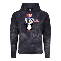 Cloud Black penguin american 4th of july penguin american flag Vintage Hoodie - linhVisuals