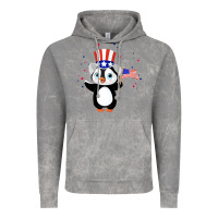 Cloud Rock penguin american 4th of july penguin american flag Vintage Hoodie - linhVisuals