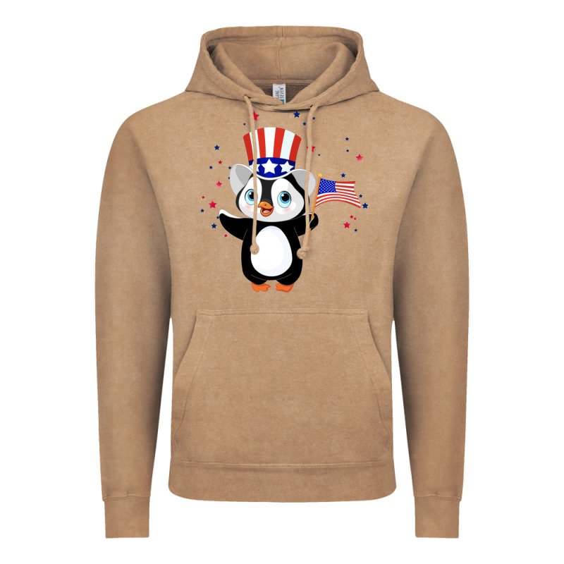 Penguin American 4th Of July Penguin American Flag Vintage Hoodie by linhVisuals | Teevron