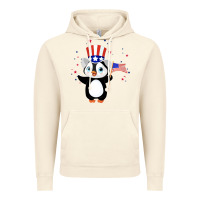 Vintage Artic penguin american 4th of july penguin american flag Vintage Hoodie - linhVisuals