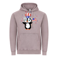 Vintage Zinc penguin american 4th of july penguin american flag Vintage Hoodie - linhVisuals