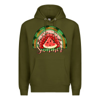 Army Green watermelon summer rainbow Premium Hoodie - Jasminsmagicworld