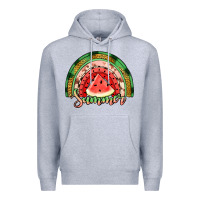Heather Grey watermelon summer rainbow Premium Hoodie - Jasminsmagicworld