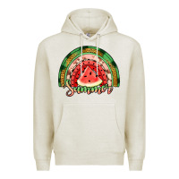 Oatmeal Heather watermelon summer rainbow Premium Hoodie - Jasminsmagicworld