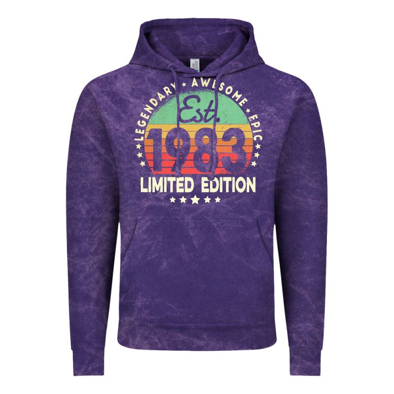 Est. 1983 Vintage 1983 Limited Edition 39th Birthday Retro Pullover Ho Vintage Hoodie by linhVisuals | Teevron