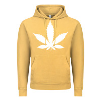 Vintage Mustard weed leaf in a pocket marijuana cannabis Vintage Hoodie - linhVisuals