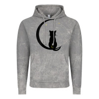 Cloud Rock womens double moon cat Vintage Hoodie - linhVisuals