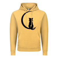 Vintage Mustard womens double moon cat Vintage Hoodie - linhVisuals