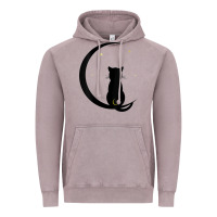 Vintage Zinc womens double moon cat Vintage Hoodie - linhVisuals