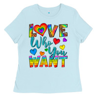 Baby Blue Western Love Who You Want Ladies Tee - BundleAndBundleShop