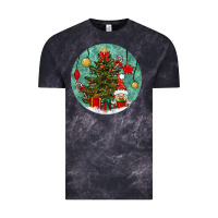 Cloud Black christmas tree and gnome Vintage Tee - BundleAndBundleShop