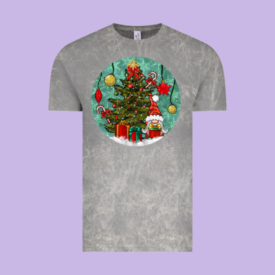 Christmas Tree And Gnome Vintage Tee Designed By Bundleandbundleshop