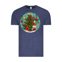 Vintage Denim christmas tree and gnome Vintage Tee - BundleAndBundleShop