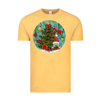 Vintage Mustard christmas tree and gnome Vintage Tee - BundleAndBundleShop