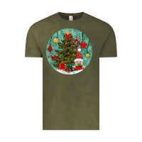 Vintage Olive christmas tree and gnome Vintage Tee - BundleAndBundleShop