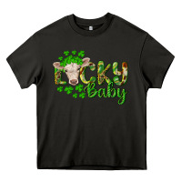 Asphalt Lucky baby charolais calf Heavy Core Tee - RanaPortraitStore