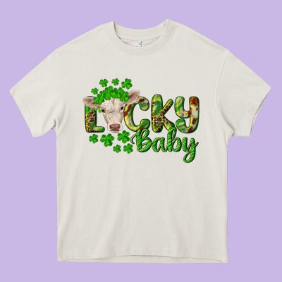Lucky Baby Charolais Calf Heavy Core Tee Designed By Ranaportraitstore