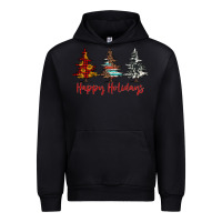 Black happy holidays christmas trees Urban Hoodie - Jasminsmagicworld