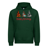 Forest Green happy holidays christmas trees Urban Hoodie - Jasminsmagicworld