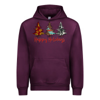 Mauve Wine happy holidays christmas trees Urban Hoodie - Jasminsmagicworld