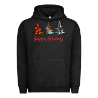 Pigment Black happy holidays christmas trees Urban Hoodie - Jasminsmagicworld