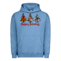 Pigment Pebble Blue happy holidays christmas trees Urban Hoodie - Jasminsmagicworld