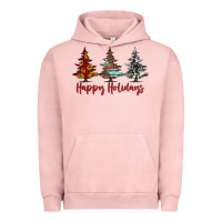 Pigment Salmon happy holidays christmas trees Urban Hoodie - Jasminsmagicworld