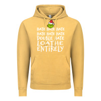 Vintage Mustard Loathe Entirely Grinch For Light Hate hate hate happy christmas Vintage Hoodie - linhVisuals