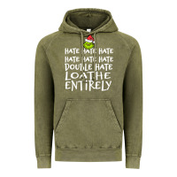 Vintage Olive Loathe Entirely Grinch For Light Hate hate hate happy christmas Vintage Hoodie - linhVisuals