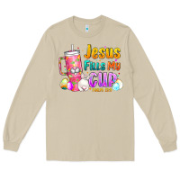 Mushroom Jesus Fills My Cup Easter Long Sleeve Tee - CowhideDigitalArt