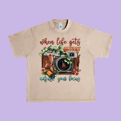 When Life Gets Blurry Adjust Your Focus Vintage Camera Urban Heavy Tee Designed By Fadigitalartstudio