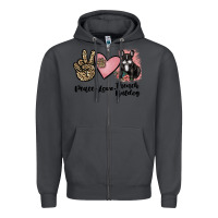 Smoke peace love french bulldog Zipper Hoodie - JahusDesignShop