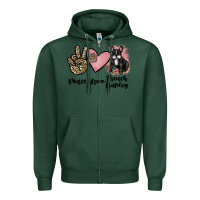 Sports Green peace love french bulldog Zipper Hoodie - JahusDesignShop