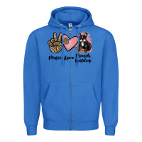 True Royal peace love french bulldog Zipper Hoodie - JahusDesignShop