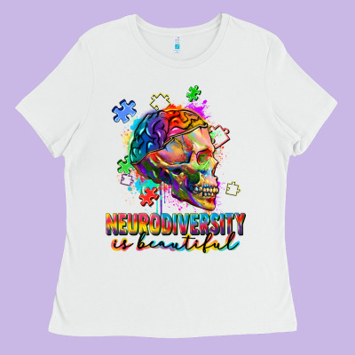 Neurodiversity Is Beautiful Ladies Tee Designed By Fadigitalartstudio