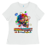 White Neurodiversity Is Beautiful Ladies Tee - FaDigitalArtStudio