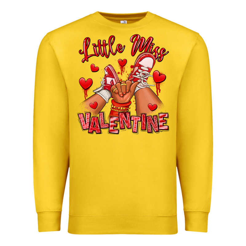 Little Miss Valentine Afro Kid Sneakers Premium Sweatshirt by RanaPortraitStore | Teevron