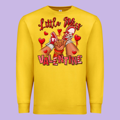 Little Miss Valentine Afro Kid Sneakers Premium Sweatshirt Designed By Ranaportraitstore