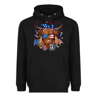 Black moo rica highland cow Heavyweight Hoodie - RanaPortraitStore