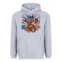 Heather Grey moo rica highland cow Heavyweight Hoodie - RanaPortraitStore