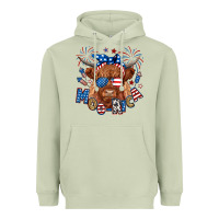 Matcha moo rica highland cow Heavyweight Hoodie - RanaPortraitStore